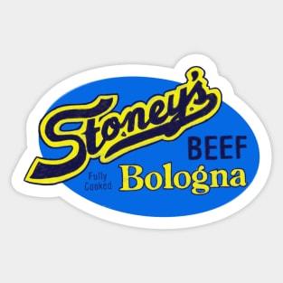 Stoney's Bologna - BEEF - Navy and Yellow Oval Logo Sticker